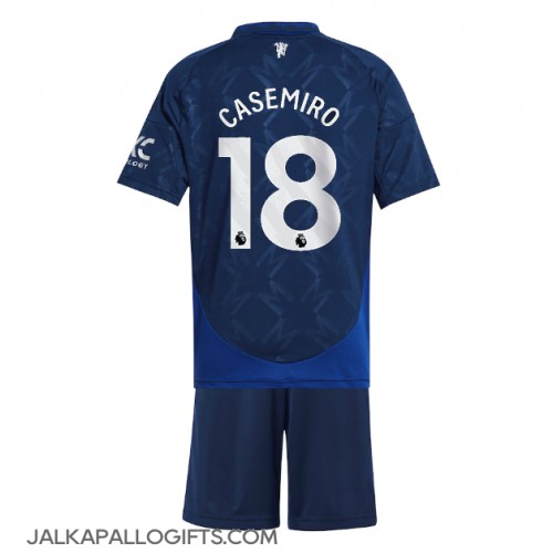 Manchester United Casemiro #18 Vieras Peliasu Lasten 2024-25 Lyhythihainen (+ Lyhyet housut)